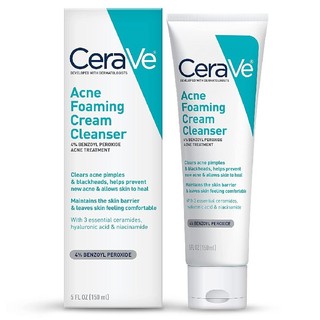  CeraVe Old version of CeraVe 4% Acne-Fighting Foaming Cleanser 150ml, white and blue packaging OLD CeraVe 4%Acne Foaming Cream Cleanser 150ml White Blue