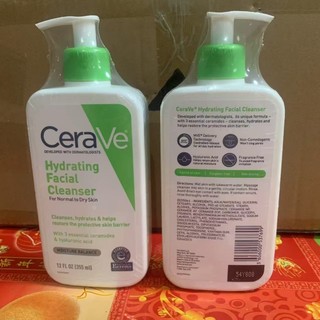  CeraVe Moisturizing Cleansing Milk (Non-Foaming) 355ml Green Pump Head CeraVe Hydrating Facial Cleanser 355ml Green Pump