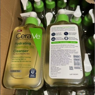  CeraVe Moisturizing Foaming Cleansing Oil 237ml - Transparent bottle with green and yellow label + green pump head CeraVe Hydrating Foaming Oil Cleanser 237ml Transparent Bottle wi